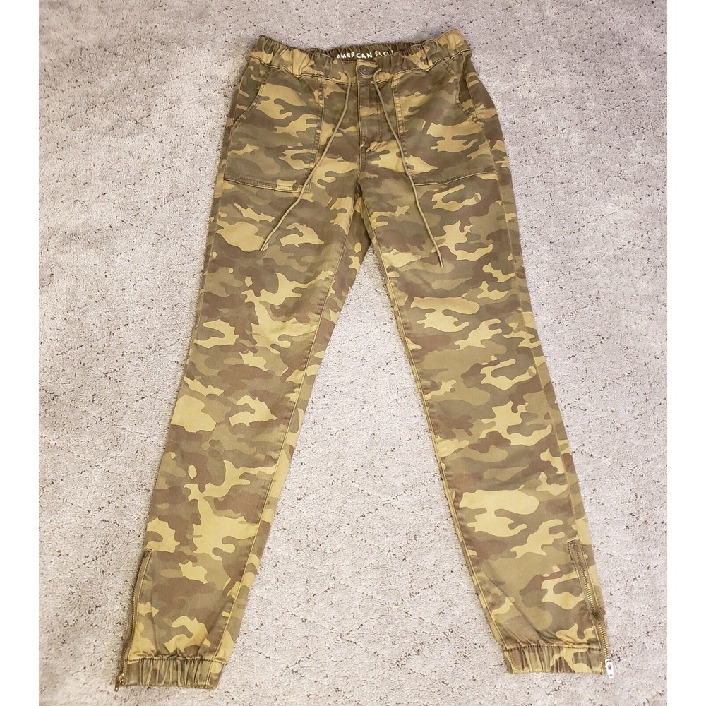 American Eagle Jeans Womens 8‎ Camo Joggers Next Level Stretch Streetwear Grunge